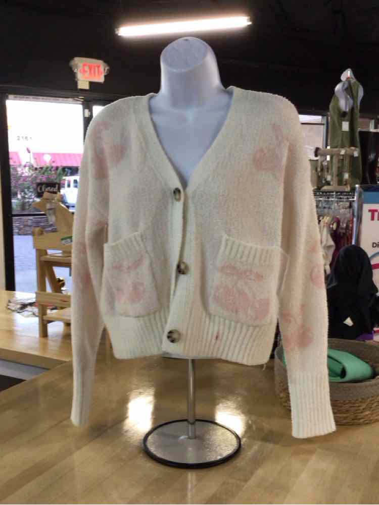 hippie rose Size M White New Cardigan