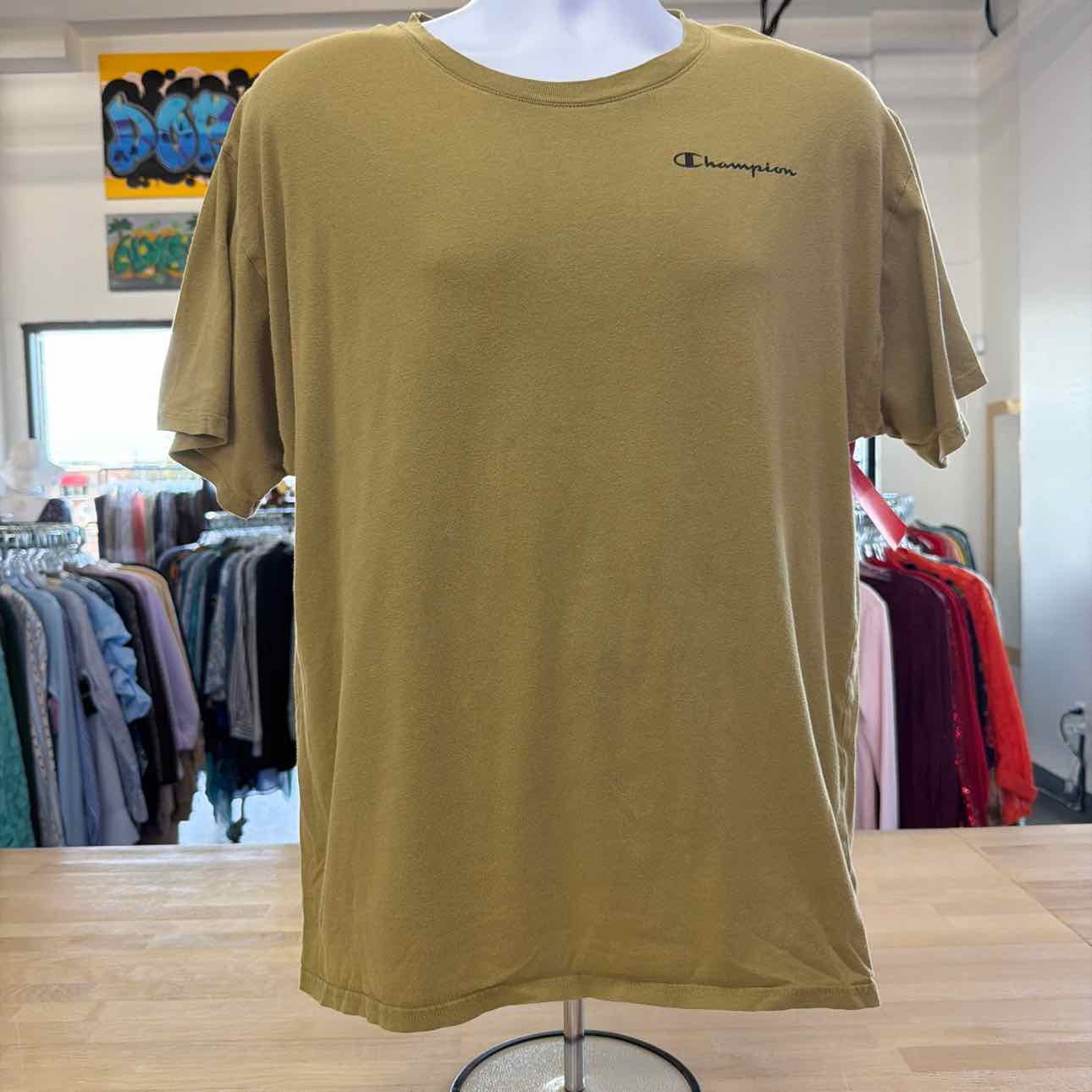 Champion Size L Green Preloved MENS T-shirt