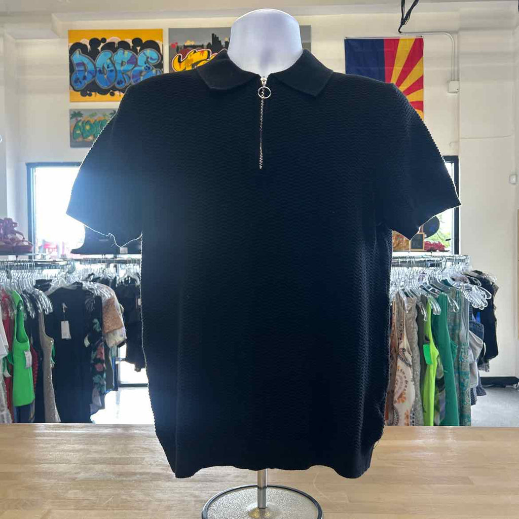 H&M Size M Black Preloved MENS Polo