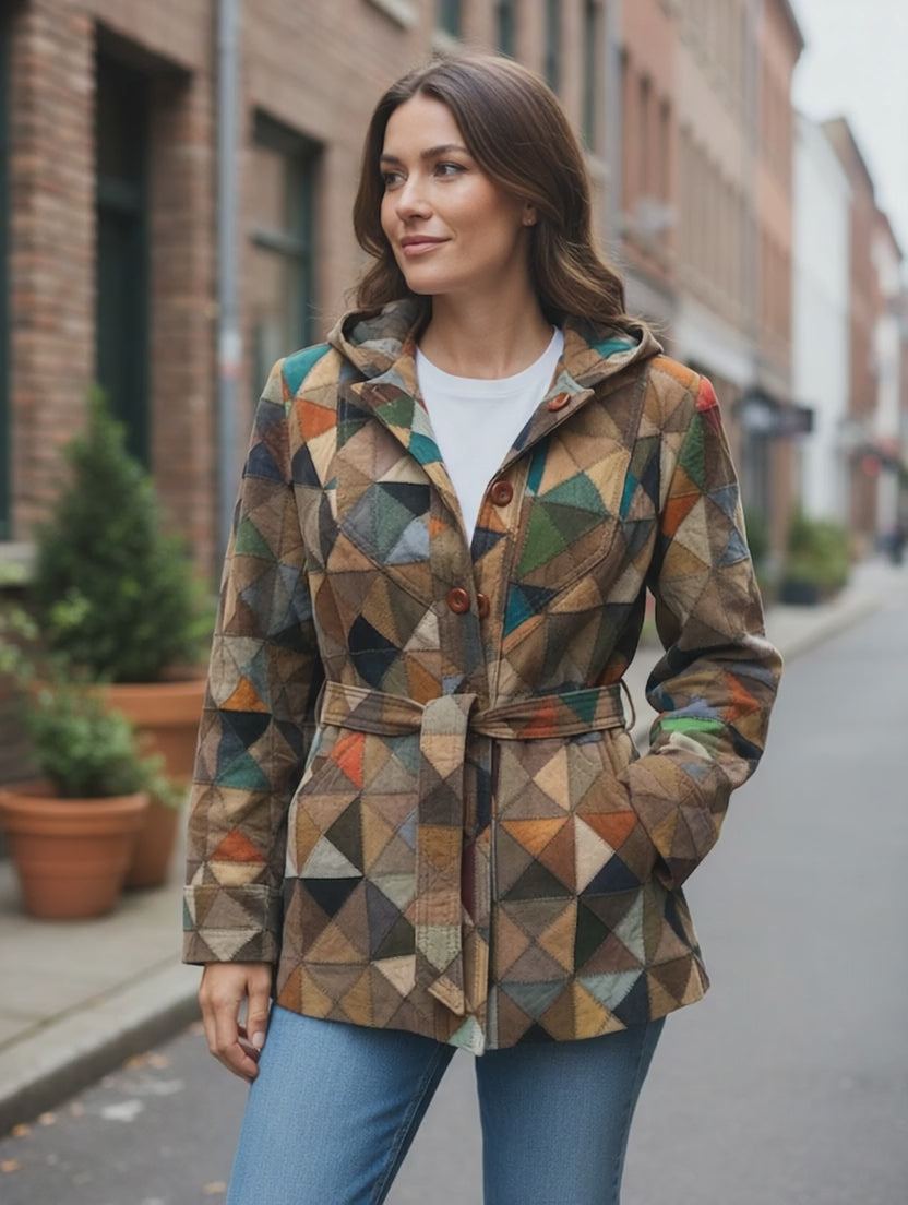 Size M Multi-Color Leather Jacket