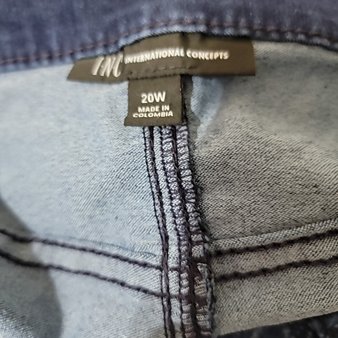 INC Size 20W Blue Cotton Jeans