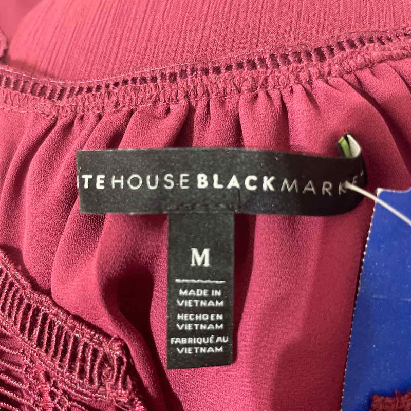 White House Black Market Size M Maroon Pink Boho Tunic Blouse