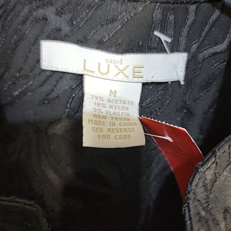 Cache Luxe Textured Black Size M Moto Jacket