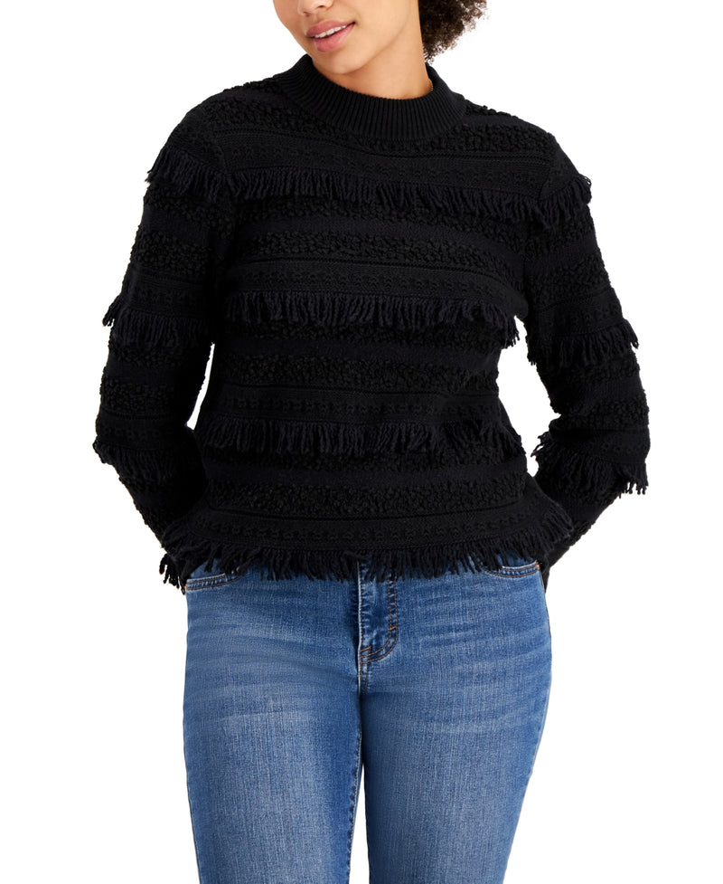 Style & Co. Black Size S Fringed  Sweater NWT