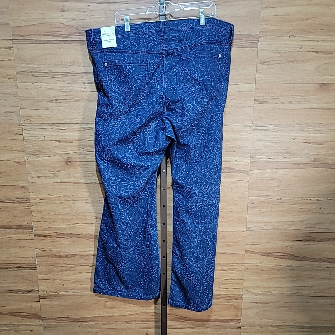 INC Size 20W Blue Cotton Jeans