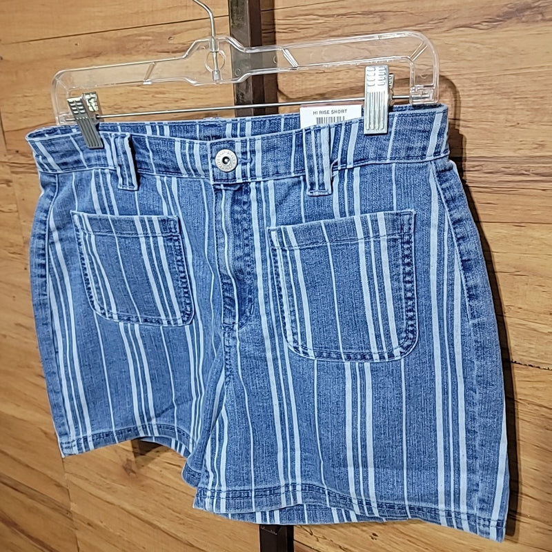 Style & Co. Size 6 Blue Stripe Denim Shorts NWT