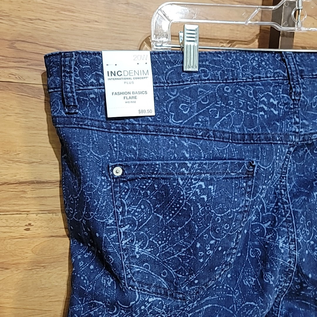 INC Size 20W Blue Cotton Jeans