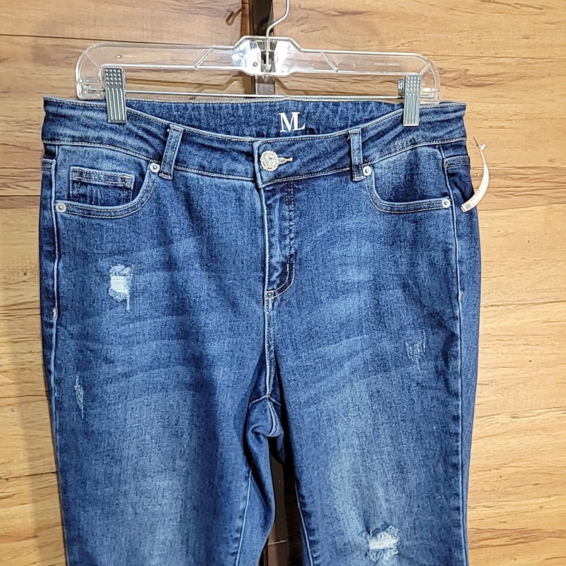 Melanie Lyne Blue Size 10 Distressed Skinny Jeans