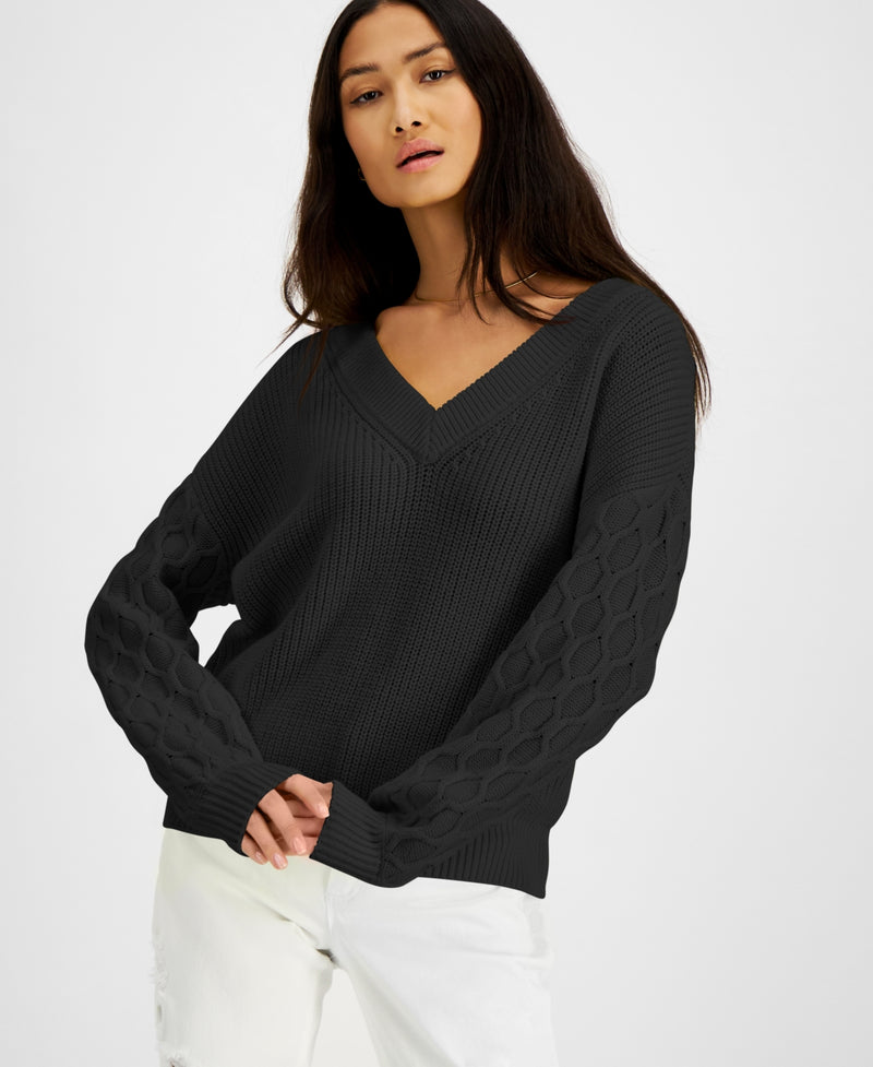 INC Black Size S V Neck Sweater NWT