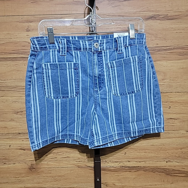 Style & Co. Size 6 Blue Stripe Denim Shorts NWT