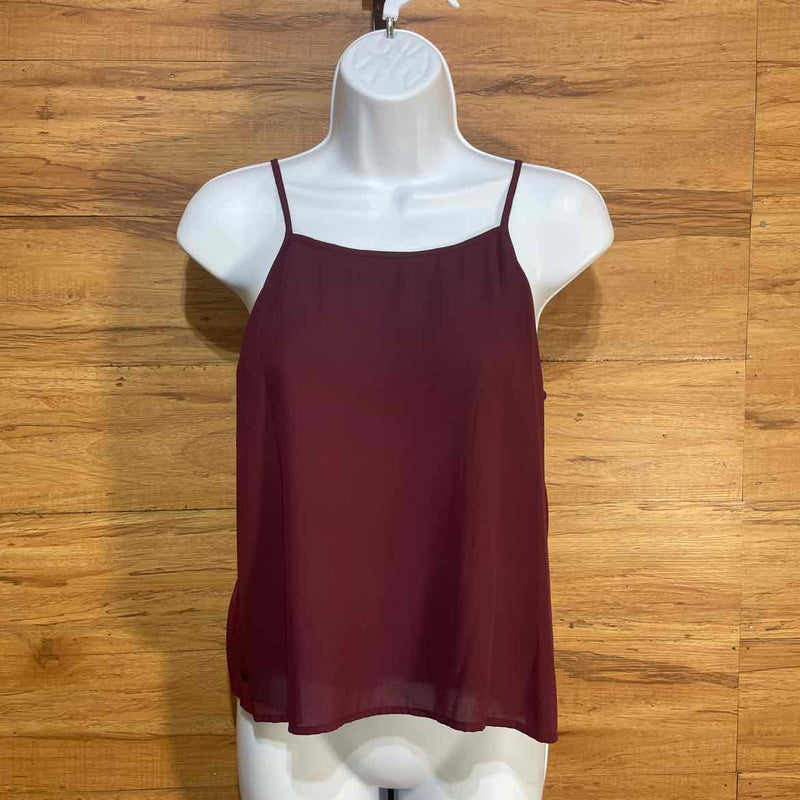 WAYF Size S Maroon Lace Blouse