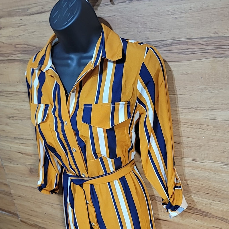 NY Collection Size PL Blue & Gold Dress