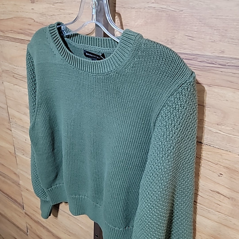 Banana Republic Olive Green Size L Cable Knit Sweater