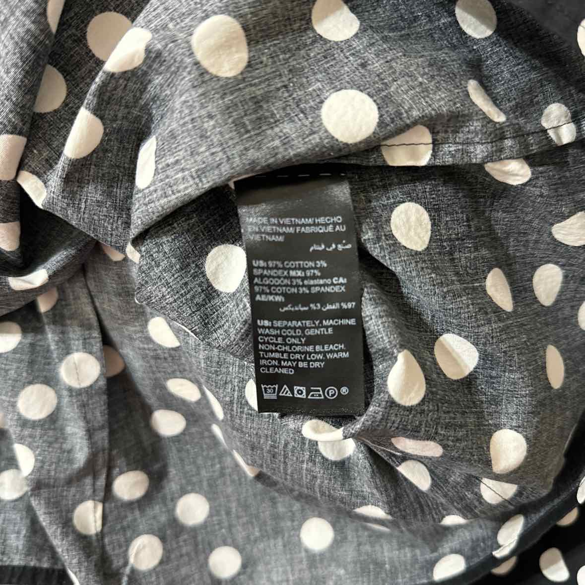 White House Black Market Size S Black White Polka Dot Wrap Blouse